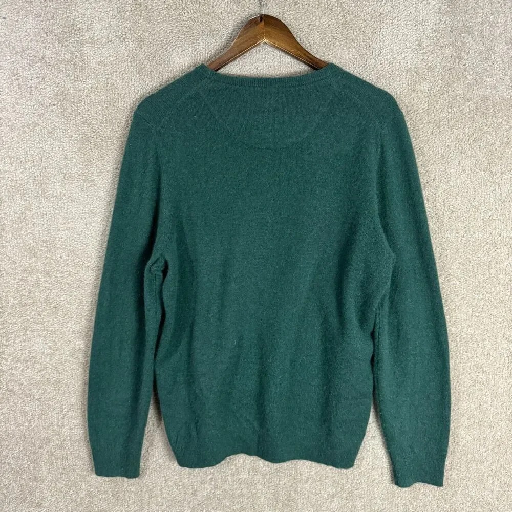 Nordstrom Sweater Mens Size Medium M Green Cashmere Crewneck Pullover Cozy Knit - Picture 6 of 7